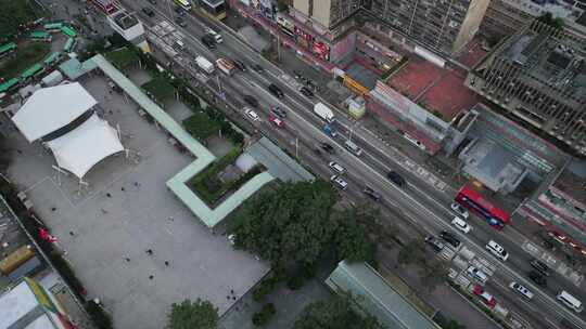 香港黄大仙地铁站航拍