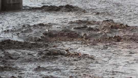 实拍暴雨后洪水 山洪  泥石流