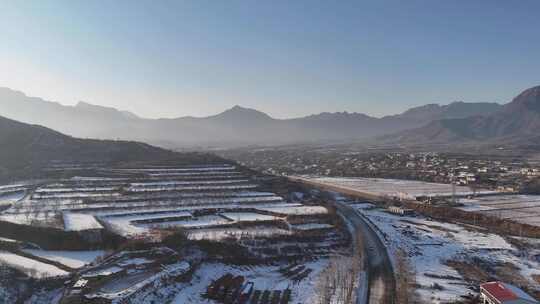 航拍雪景 唯美冬日空镜 立冬 冬至节气