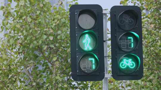 街道红绿灯交通信号灯视频素材模板下载