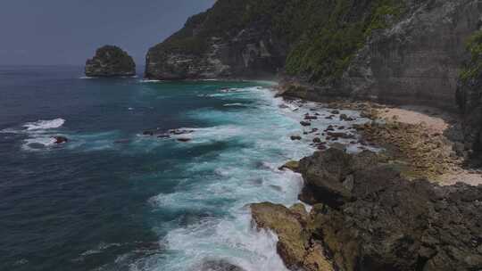 HDR印尼佩妮达岛航拍岛屿海岸线风光
