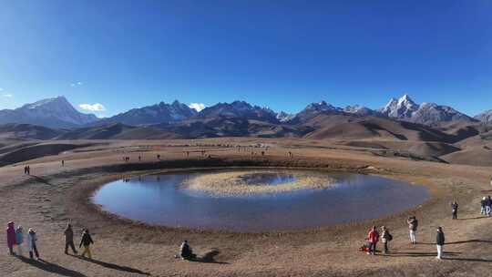 航拍川西美景，格聂之眼，高原