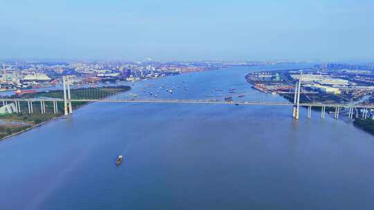 广州黄埔大桥航拍视频素材模板下载