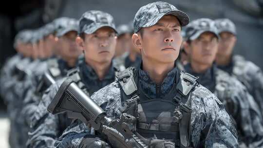 特警队伍集结完毕展现威武之师风采