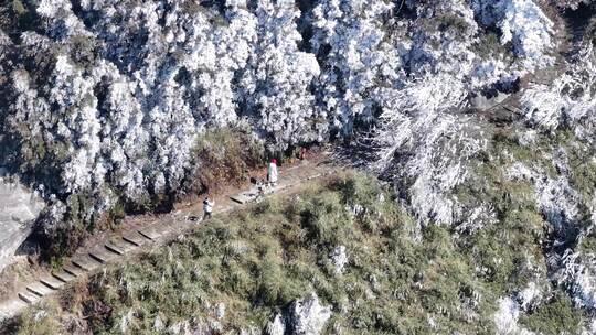 湖南衡阳南岳衡山祝融峰雾凇航拍