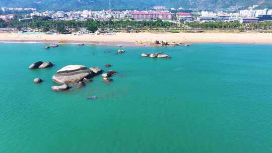 东海大海海边海水海浪沙滩海滩航拍风景唯美