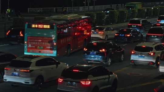 公路夜景城市深圳罗湖道路夜晚C0345