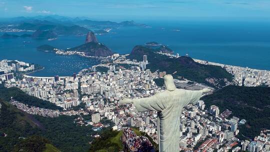 巴西里约热内卢全景鸟瞰图。国际旅游地标。度假目的地。