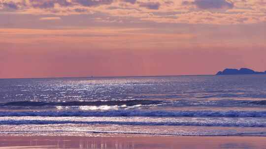 海滩阳光大海日落夕阳晨曦浪花丁达尔