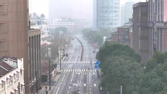 上海街道 城市风光航拍