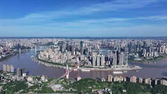 重庆朝天门渝中区地标建筑航拍