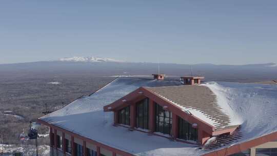 航拍吉林省长白山国际滑雪场冬季风光