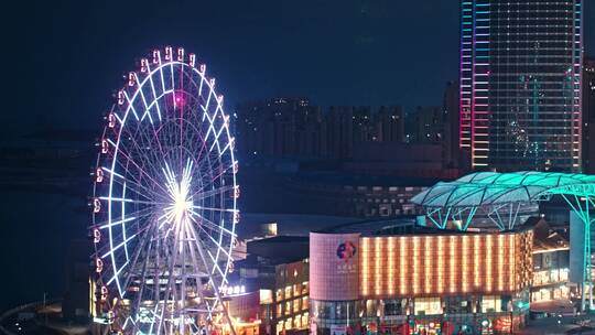 西海岸新区夜景视频素材模板下载