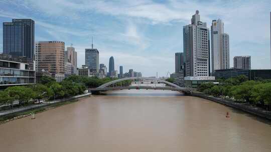 浙江宁波奉化江风光高楼建筑航拍