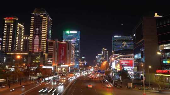 【合集】石家庄解放广场延时夜晚街道车流