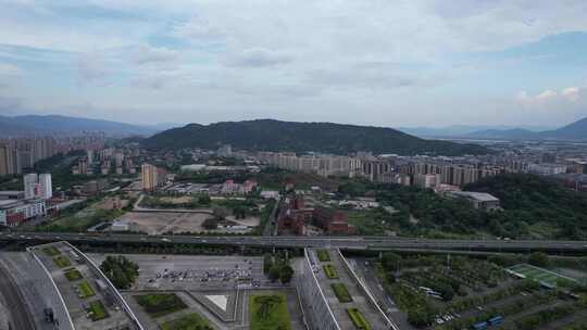 福建福州城市大景蓝天白云航拍