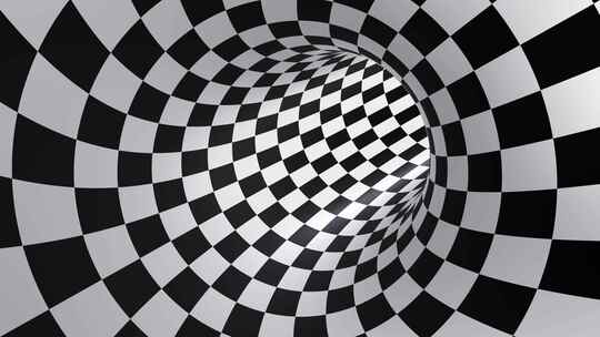 黑白圈光学幻觉隧道循环动画视频素材模板下载