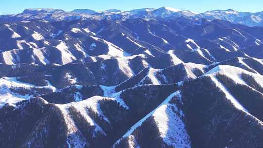 4k航拍冬季雪后祁连山草原