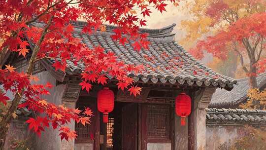 白露节气秋色秋天自然风景