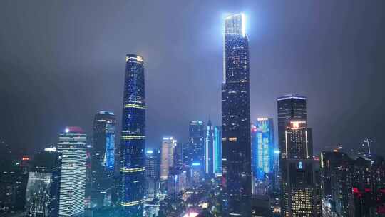 广州地标建筑高楼大厦夜景