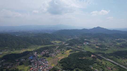 山川丘陵农田农业种植美丽乡村航拍