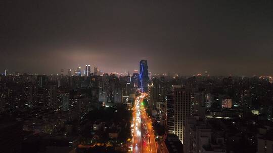 上海浦西龙之梦夜景航拍视频素材模板下载