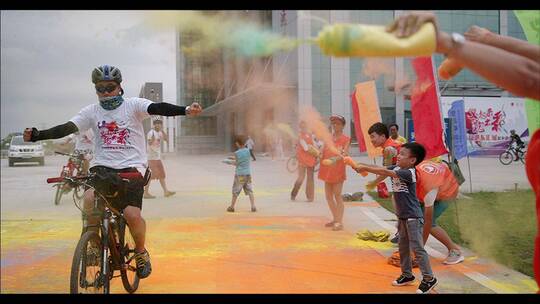 运动 彩跑 节日气氛