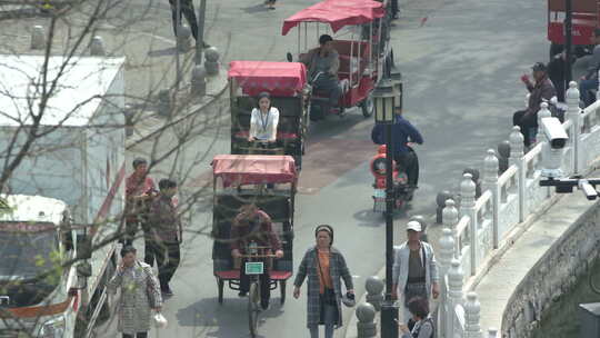 北京什刹海旅游风景区三轮车湖泊可调色