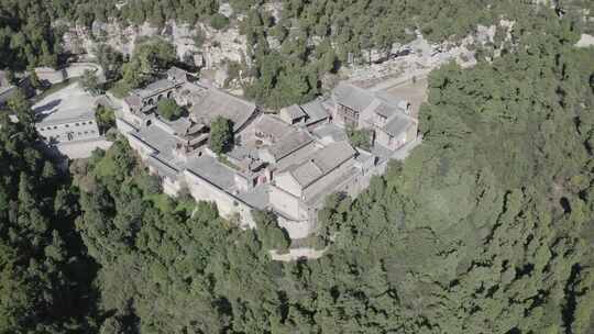 航拍山西吕梁安国寺夏季风光