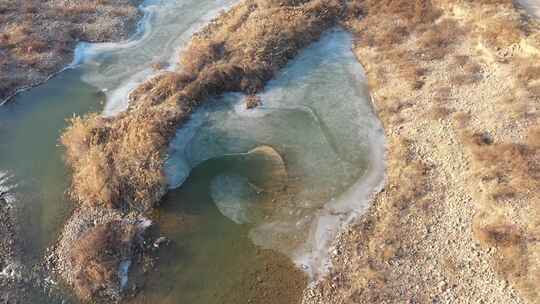 航拍 河流 小溪 水 水流 小河