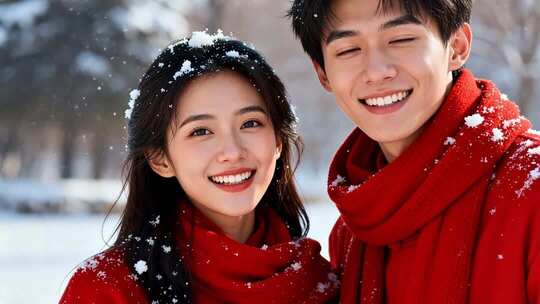 新年情侣温馨浪漫家庭家人春节人物