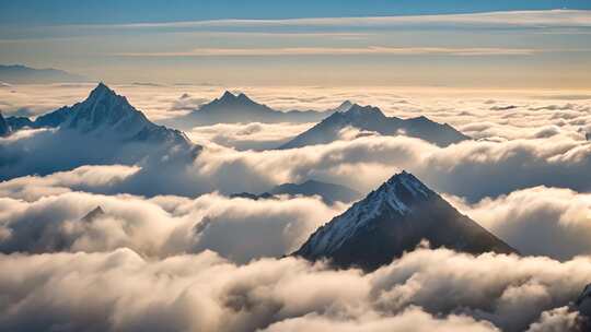 雪山云海高空全景