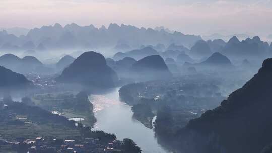 桂林漓江桂林山水水墨意境