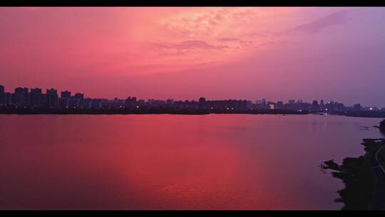 海口海滨城市落日余辉晚霞夕阳美景风光04