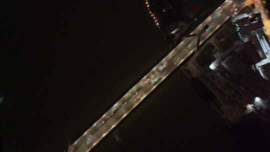 广州海珠区番禺大桥夜景航拍