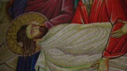 圣墓大教堂马赛克壁画视频素材模板下载