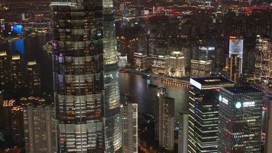 大气上海夜景航拍原创4K/悟2