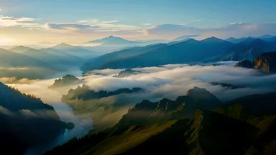 山川河流山峰山脉云雾