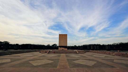 广场纪念碑全景延时