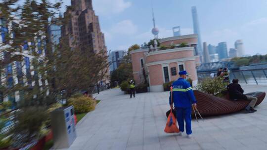 上海苏州河畔风光视频素材模板下载