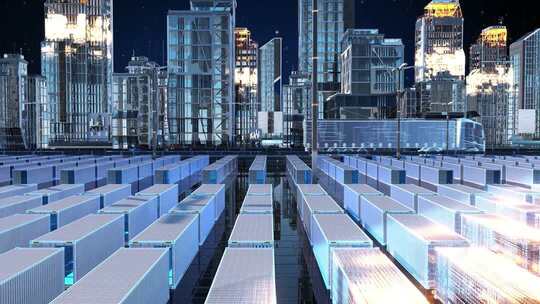 科技城市高速公路物流车