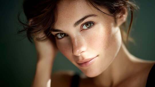 自信迷人的女性特写肖像