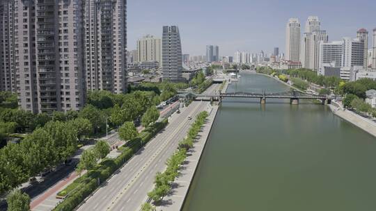 古文化街航拍 码头 海河 河北南开航拍