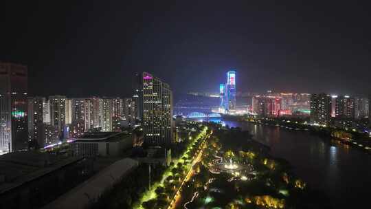 甘肃兰州夜景兰州城市夜景航拍