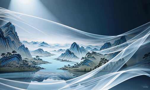 国风山水动态背景素材