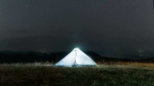 户外星空银河唯美延时