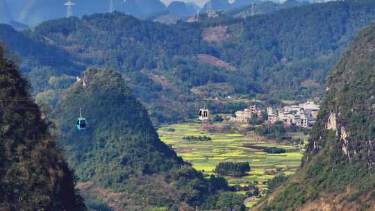 空中俯瞰阳朔如意峰景区壮美山脉