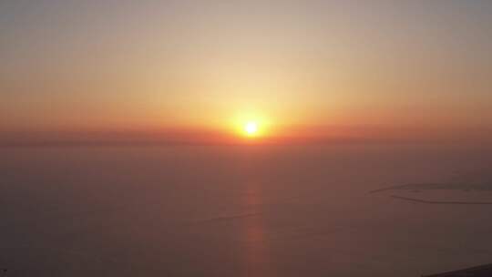 海上日落晚霞夕阳航拍