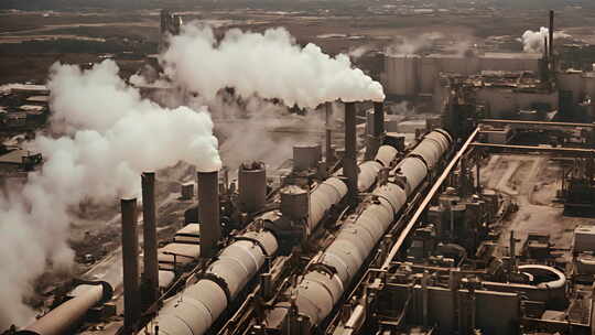 工厂向天空排放废气