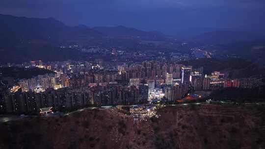 攀枝花城市夜景航拍4K